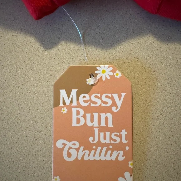 Spring Break Messy Bun Rhinestone Graphic Crop Tee Red Size L 100% Cotton - Picture 2 of 7